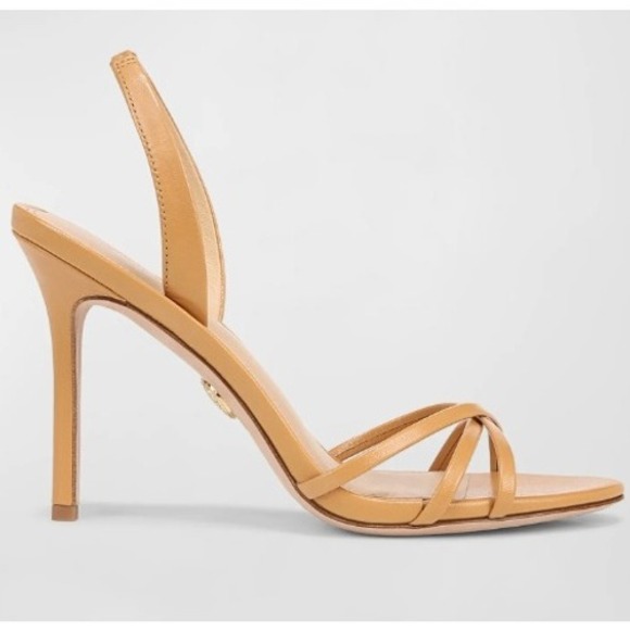 Veronica Beard Size 8.5 Adelle Leather Strappy Heeled Sandals Caramel Tan Womens - Picture 1 of 10